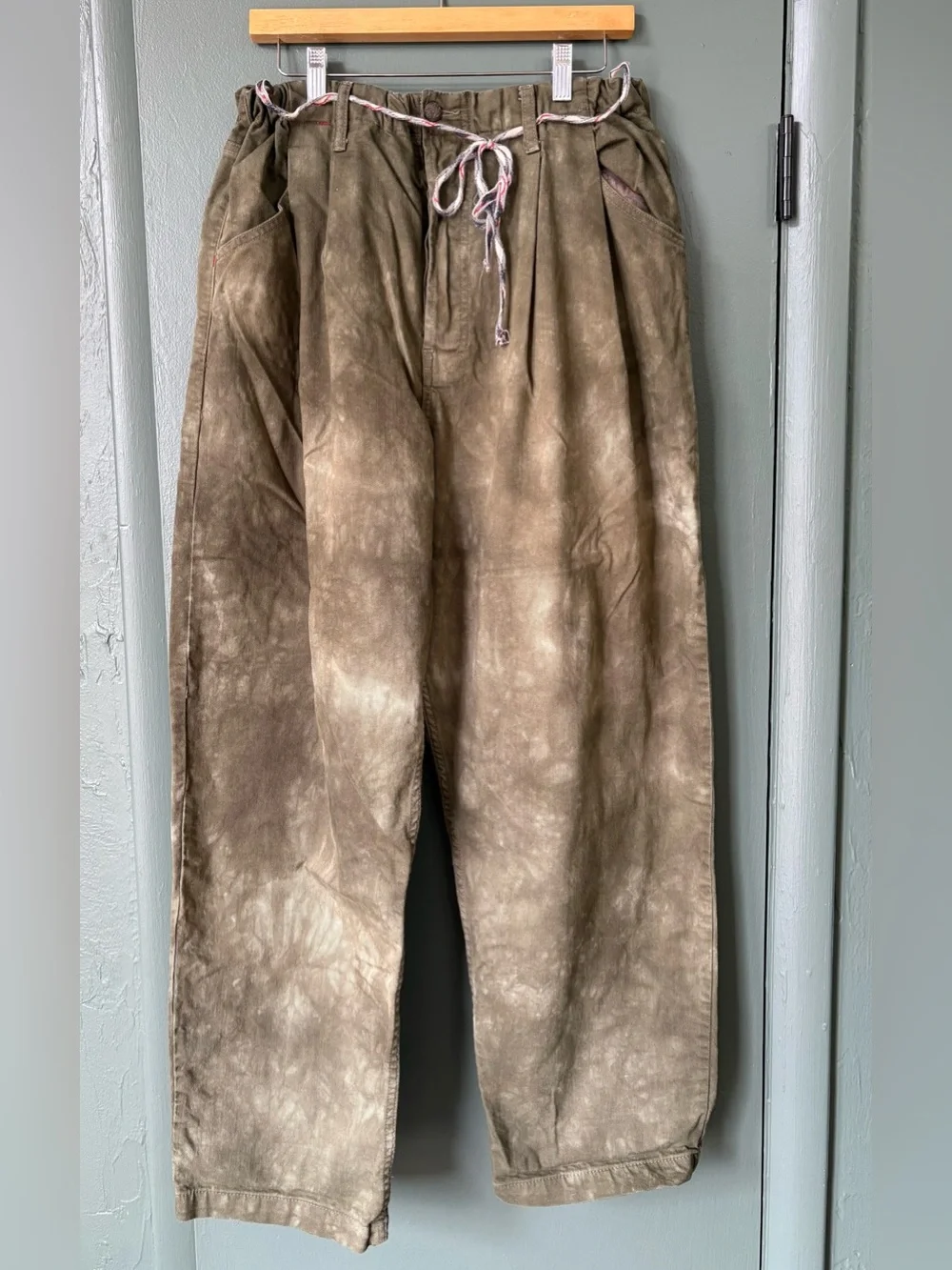 Dr. Collectors Relaxed Tie-Dye Chinos in Olive Brown